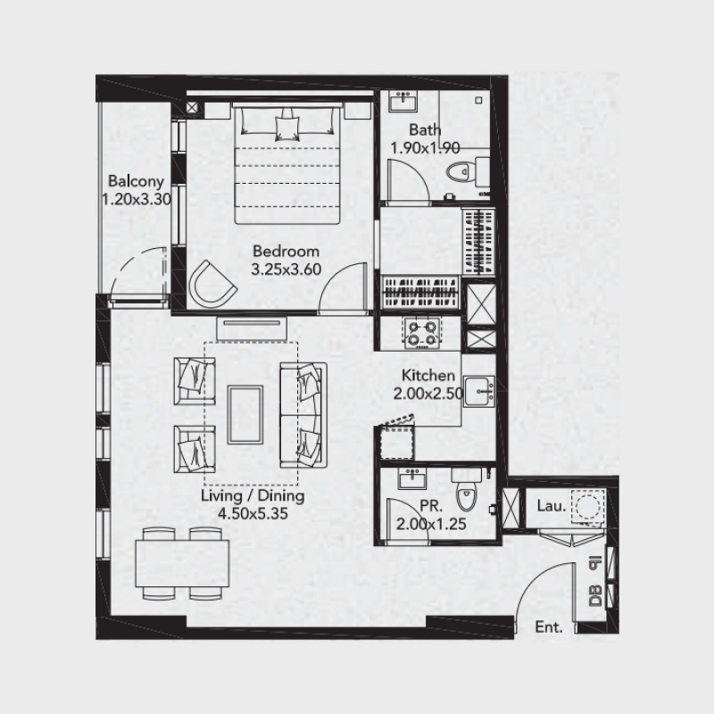 1 bedroom plan