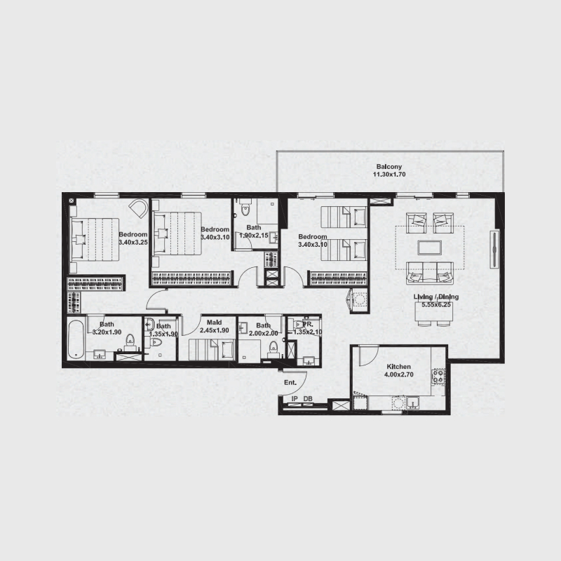 3 bedroom plan