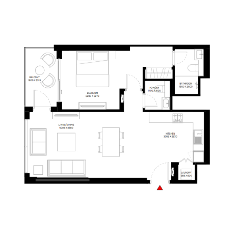 1 bedroom plan