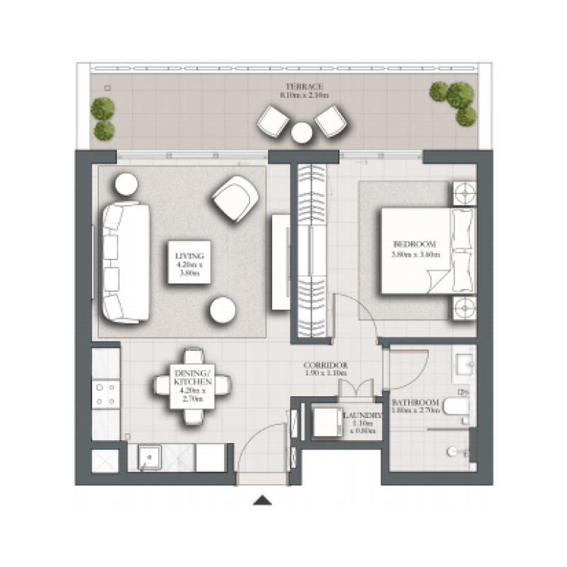 1 bedroom plan