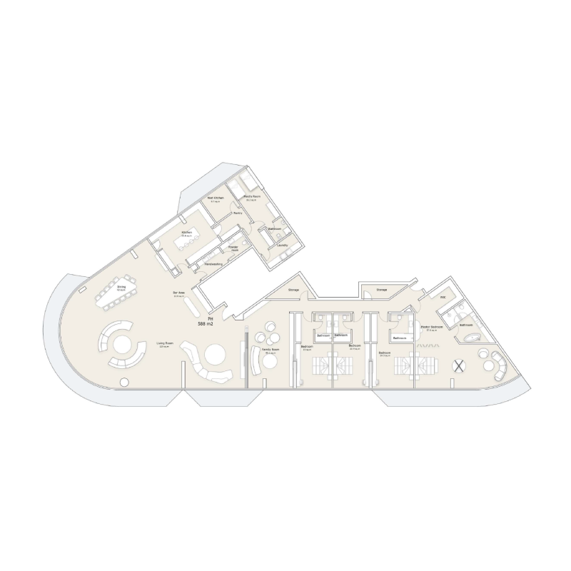 4 bedroom Penthouse plan