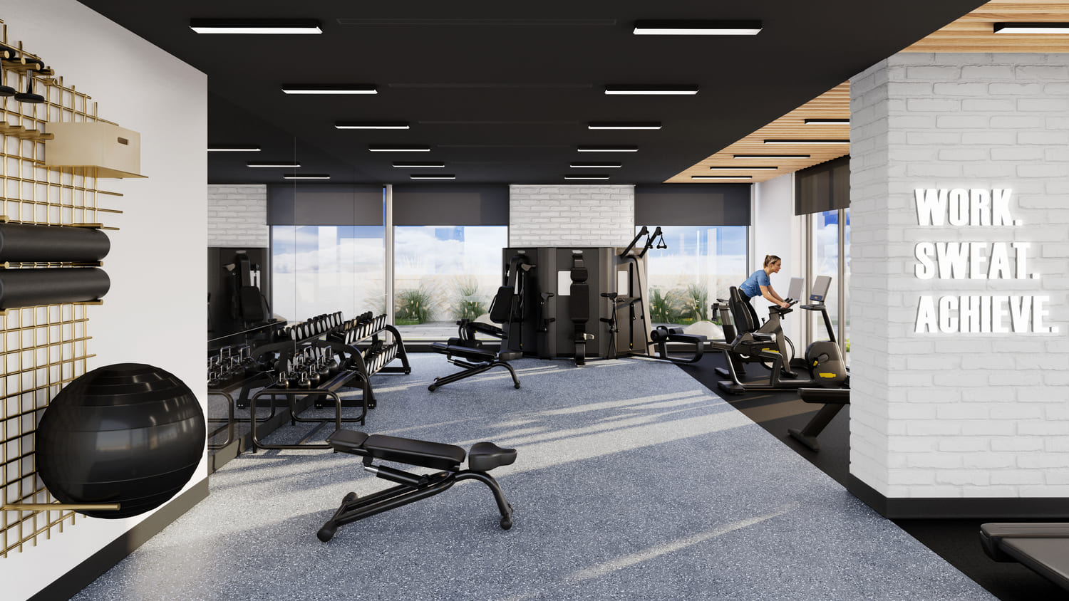FITNESS STUDIO WITH POOL VIEW amenity image