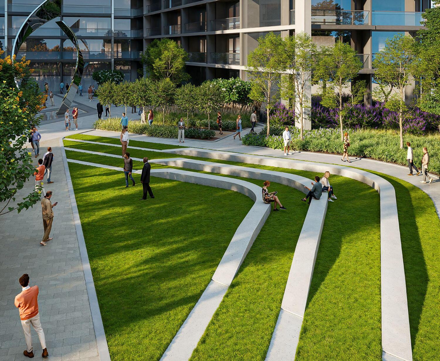 Open Plaza with Water Feature & Sculpture amenity image