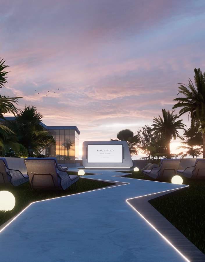 Outdoor Cinema with Cozy Bean-Bag Seating Area amenity image