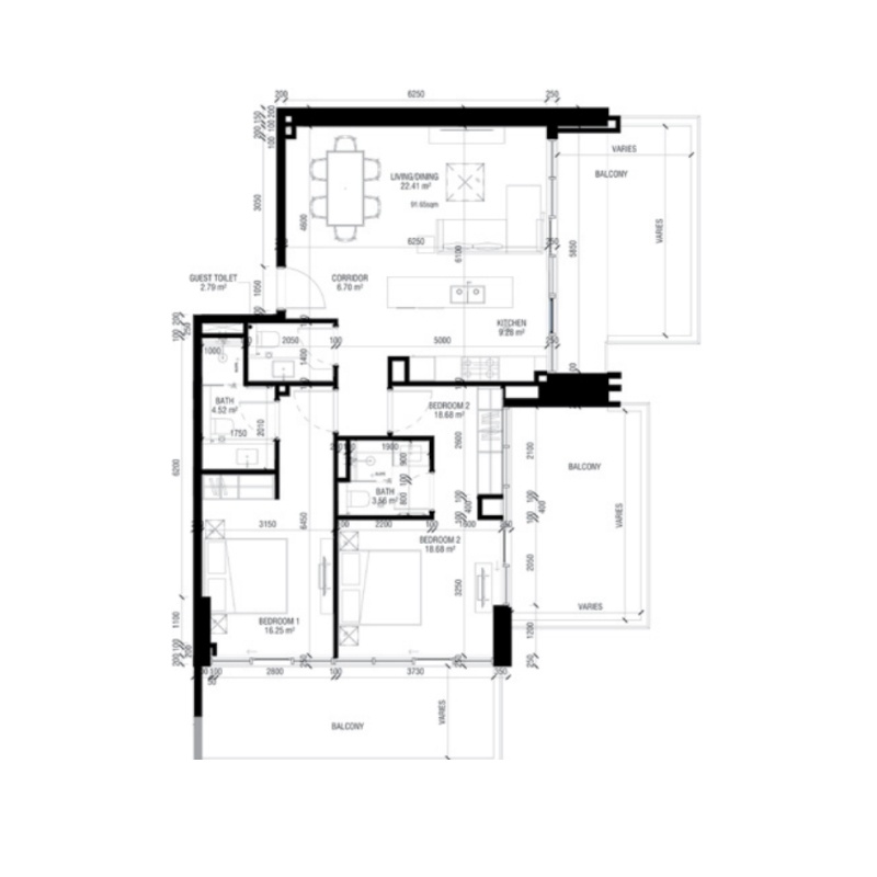 2 bedroom plan