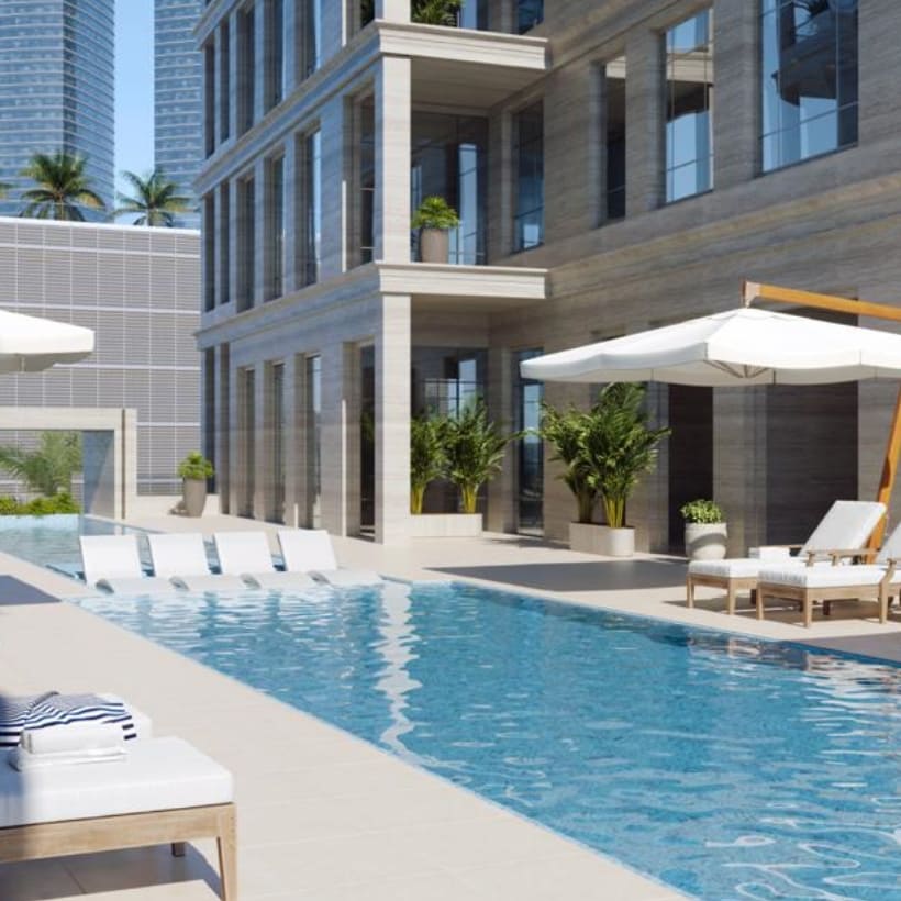 Scenic volcanic rock infinity pool amenity image