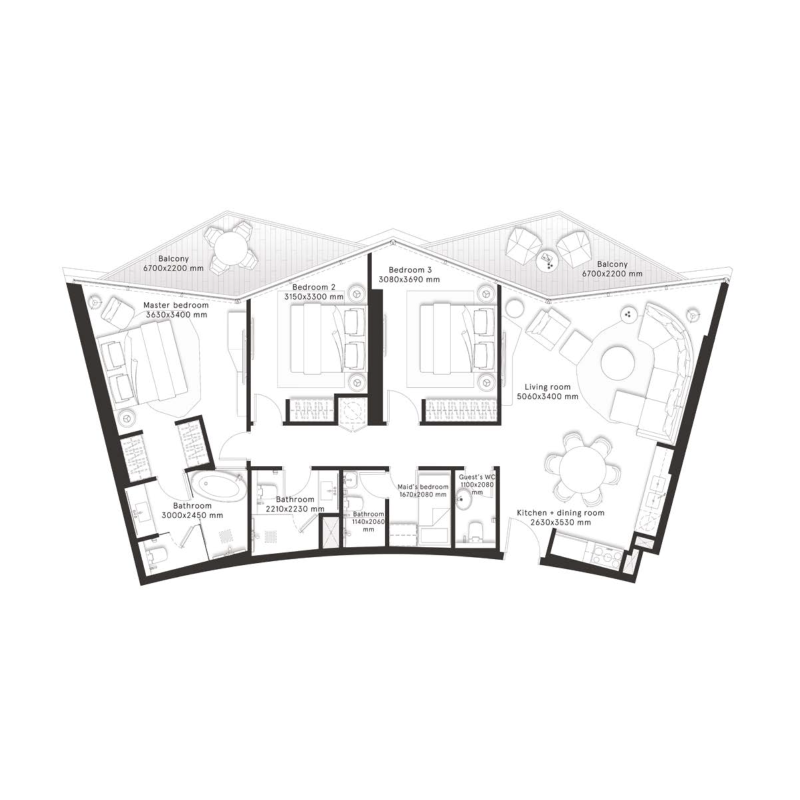 3 bedroom plan